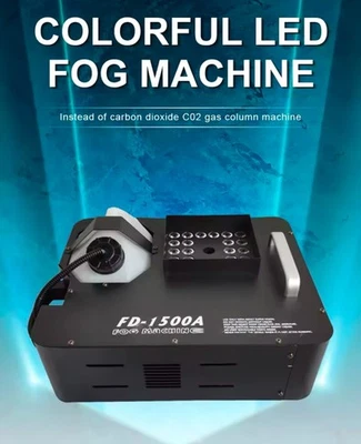 Macchina del Fumo LED RGB 1500W a getto Verticale con telecomando Effetto Scena - Immagine 1 di 4