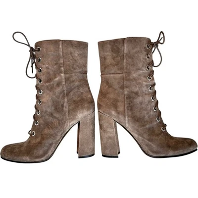 Vince Camuto Gris Gamuza Cuero Botas Para Mujer 10 Brujas Steampunk Gótico Victoriano Foto 1 de 4