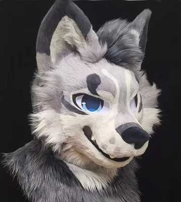 Traje de piel larga Husky Zorro Mascota Cabeza Fiesta Halloween Piel Juegos con disfraces-Promoción - Imagen 1 de 4