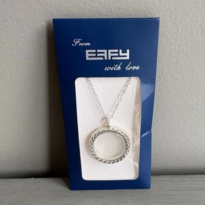 Collar medallón EFFY WITH LOVE flotante recuerdo placa de plata cadena de 20 pulgadas Foto 1 de 4