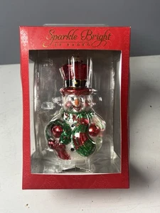 NOS Sparkle Bright by Christopher Radko Snowman Ornament in Original Boxed - Picture 1 of 3