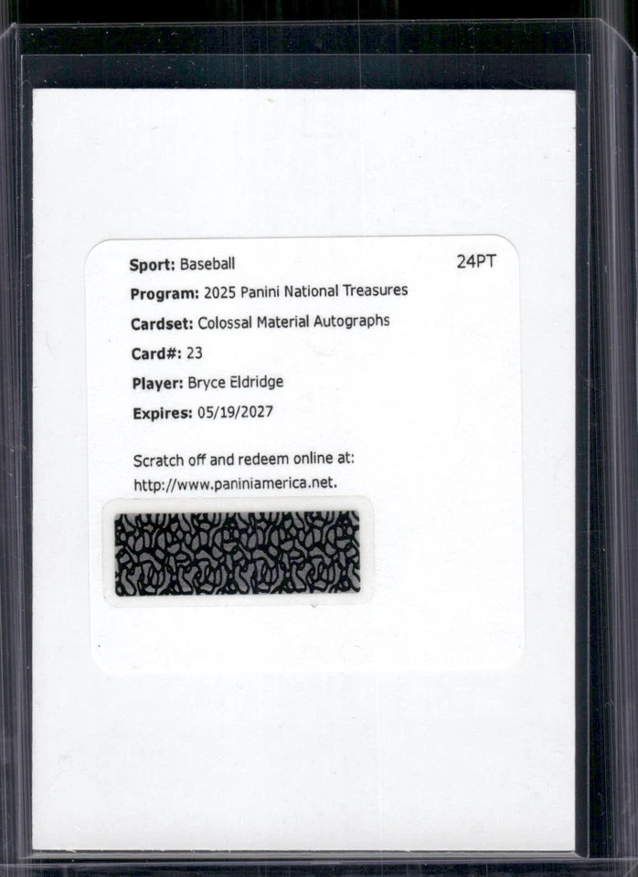 2025 National Treasures Bryce Eldridge Colossal Material Auto REDEMPTION - Image 1 of 2