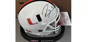 RAY LEWIS SIGNED UNIVERSITY OF MIAMI SCHUTT MINI HELMET, JSA COA #WIT087335 - Picture 1 of 3