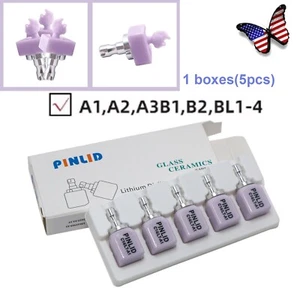 US  C14 Glass Ceramic Lithium Dislicate Blocks Cerec CAD CAM Emax 5Pcs/Box Denta - Picture 1 of 73