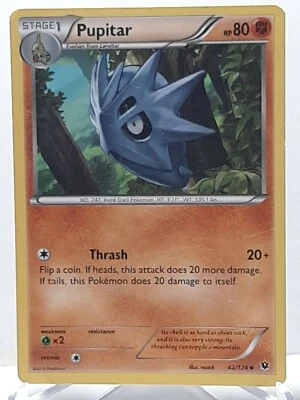 Pupitar 42/124 Pokemon Fates Collide Uncommon Fighting Damaged Used See Pictures - Image 1 of 4