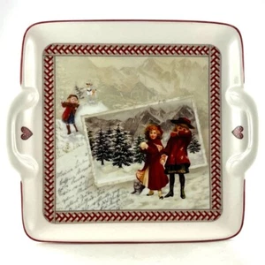 PLAT CARRÉ Faïence VILLEROY & BOCH "Winter Souvenir" céramique/et/noël/hiver... - Picture 1 of 9