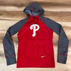 Philadelphia Phillies Hoodie Womens Small Red Gray Sweatshirt Nike Therma Fit