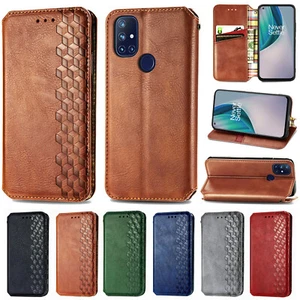 For OnePlus Nord N200 5G N10 Luxury Magnetic Leather Wallet Stand Case Cover - Picture 1 of 42