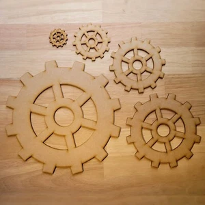 Wooden Steampunk Gears Cogs Industrial Decoration 10-60cm Cog Wheel Wall Décor - Picture 1 of 10