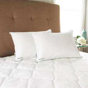 IsoCool Bed Pillows 30"x 20" Medium Cotton Rectangle in White Queen (2-Pcs) - Picture 1 of 4