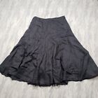 Lauren Ralph Lauren Skirt Womens 4 Black Linen Midi Side Zip A Line