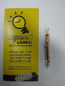 2 X GOLD INFRARED 500W 240V OUTDOOR PARASOL HEAT LAMP 118MM R7S ENDS LONG LIFE - Picture 1 of 2