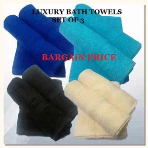 LARGE BATH TOWELS SET OF 3 ALL MATCHING ALL SAME SIZE - Picture 1 of 7