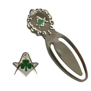 Masonic Ireland Irish Shamrock Badge & Masonic Irish Shamrock Bookmark-K132 - Picture 1 of 3