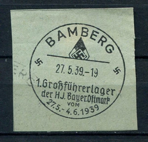 German Reich WW II : Rare fancy cancel from 1939 - HJ camp - Bamberg - Imagen 1 de 1