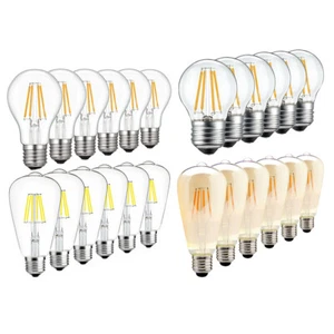 1/4/6 Pack 4W 6W 8W Retro Dimmable LED Light Bulb COB Edison Filament Lamp E26 - Picture 1 of 33
