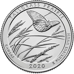 2020 P Tallgrass Prairie Kansas ATB National Park Quarters  U.S. Mint Coins - Picture 1 of 2