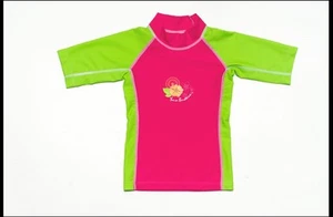 NEW SunBusters Girl's 4-5 Rash Guard Swimwear Swimsuit Short Sleeve 4/5 UPF 50 - Picture 1 of 1