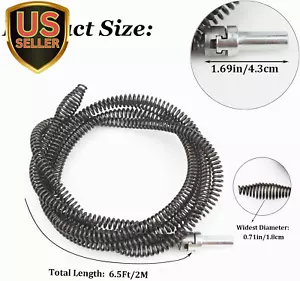 Drain Auger Cable 6.5Ft/2M Drain Snake Clog Remover with Drill Connector 10Mm... - Picture 1 of 9