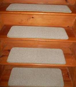 13 Step 9" x 28" + Landing 28'' x 29'' Stair Treads Wool Woven Carpet - Picture 1 of 4
