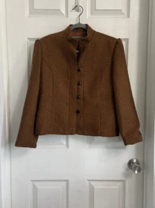 Bagatelle Wool Cropped Blazer Brown Size 12 Lined Pockets Career Classic - Picture 1 of 10