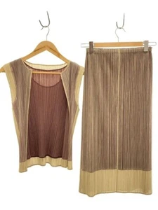 PLEATS PLEASE ISSEY MIYAKE ärmellose Tops Rock Set Größe 4,1 gebraucht aus Japan - Bild 1 von 7