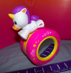 Fisher Price Crawl Along Musical Unicorn Mirror Ball Toy VERY NICE - Picture 1 of 5