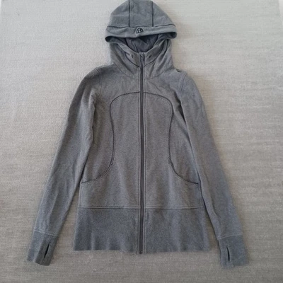 Женская куртка Lululemon In Stride 10 серая с капюшоном на молнии эластичная толстовка с капюшоном - Изображение 1 из 4