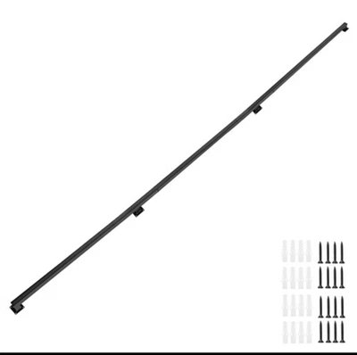 Senmit 16' Tubo Cuadrado Barandilla Pared Escalera Industrial para Escalones NEGRA Foto 1 de 3