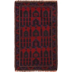 Tribal Handmade Afghan Oriental Area Wool Carpet 2'11x4'8 ft Bedroom Rug -B16045 - Picture 1 of 8