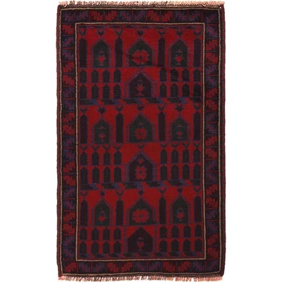 Tribal Handmade Afghan Oriental Area Wool Carpet 2'11x4'8 ft Bedroom Rug -B16045 - Image 1 of 4