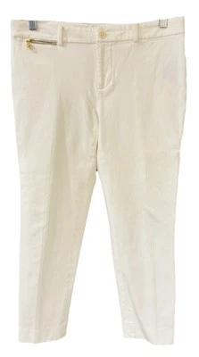 LAUREN RALPH LAUREN Pants Cream Ivory Stretch Slim Ankle 6 Petite - Image 1 of 4