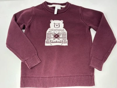 Suéter Janie And Jack Oso Polar Arándano Profundo Niños Niñas Talla 7 Niños Foto 1 de 4