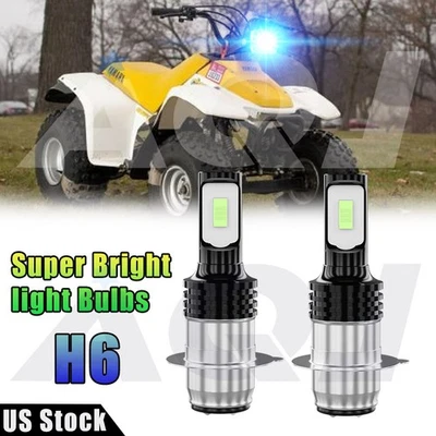 2x LED Headlight Bulbs Blue For Yamaha Champ 100 1987-1991 High Low Beam Light - Изображение 1 из 4