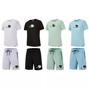 Nuevo Conjunto de Camiseta + Pantalones Cortos Para Hombre Gorra AIR Algodón Chándal Verano - Imagen 1 de 35