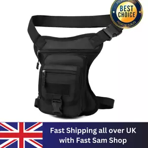 Motorcycle Canvas Shoulder Hip Belt Drop Leg Bag Waist Thigh Pouch Fanny Pack - Picture 1 of 9
