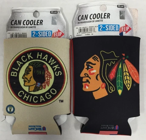 Chicago Blackhawks NHL Collapsible Can Cooler SET OF 2 Cover