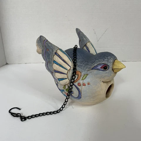RARE Jim Shore Hanging Bird Feeder House Blue Bird 2005 Folk Art Cover