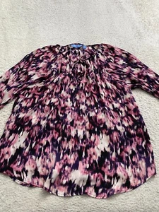 Simply Vera Wang Damen Batik Träger Langarm Rundhals Bluse Größe XL - Bild 1 von 10