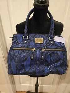 MARC FISHER Triple Compartment Satchel in Snake Skin Python EXCELLENT - Picture 1 of 6