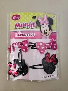 Disney Minnie Mouse Clip Barrettes 4 Pieces 1 Set Bows 1 Set Ears - Picture 1 of 4