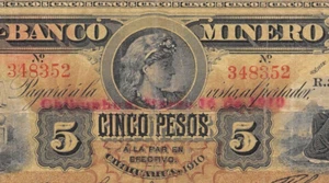 Mexico / Chihuahua / Minero  5  Pesos  9.16.1910  R.3  Circulated Banknote Qash9 - Picture 1 of 3