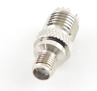 BY W5SWL SMA Female to Mini-UHF Female Coax Adapter Connector - USA Ham Radio Seller