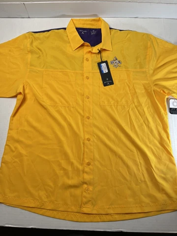 ANTIGUA LSU TIGERS MEN'S BUTTON SHIRT XL Yellow New Cover