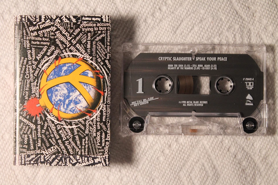 Cryptic Slaughter - Speak Your Peace Metal Blade cassette HARDCORE Thrash metal - Image 1 of 1