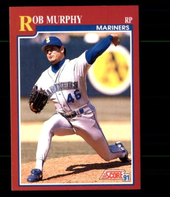 1991 Score Rookie & Traded #33T Rob Murphy Seattle Mariners - Image 1 of 2