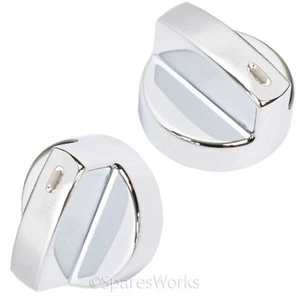FLAVEL MILANO Genuine Oven Cooker Temperature Control Switch Knob Silver x 2 - Picture 1 of 3