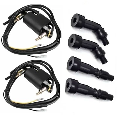 2Pcs Ignition Coils & Spark Plug Caps For Suzuki GS550 GS650 GS750 850 1000 1100 - Image 1 of 4