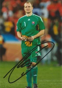 SLOVAKIA, HAMILTON & EVERTON: JAN MUCHA SIGNED 6x4 ACTION PHOTO+COA - Picture 1 of 1