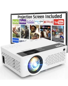 MVV Mini Projector 200 ANSI Lumens MV-08 With 100" 16:9 Projection Screen - Picture 1 of 12